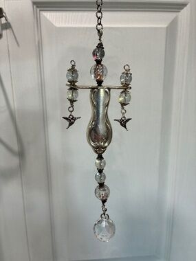 Vintage Silver Plated Sun Catcher with Faceted Crystal base